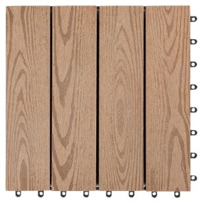 Châu Âu Tiêu chuẩn chất lượng hàng đầu Solid Anti-UV Wood Composite Decking / Interlock Wpc Diy Ván sàn Tile Tại Trung Quốc